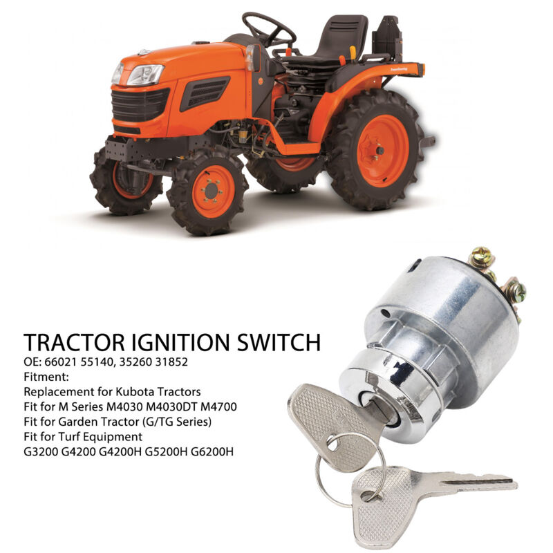 Interrupteur De Démarrage Tracteur Aluminium Avec 2 Clés – Remplacement Kubota M4030 M4700 M4800