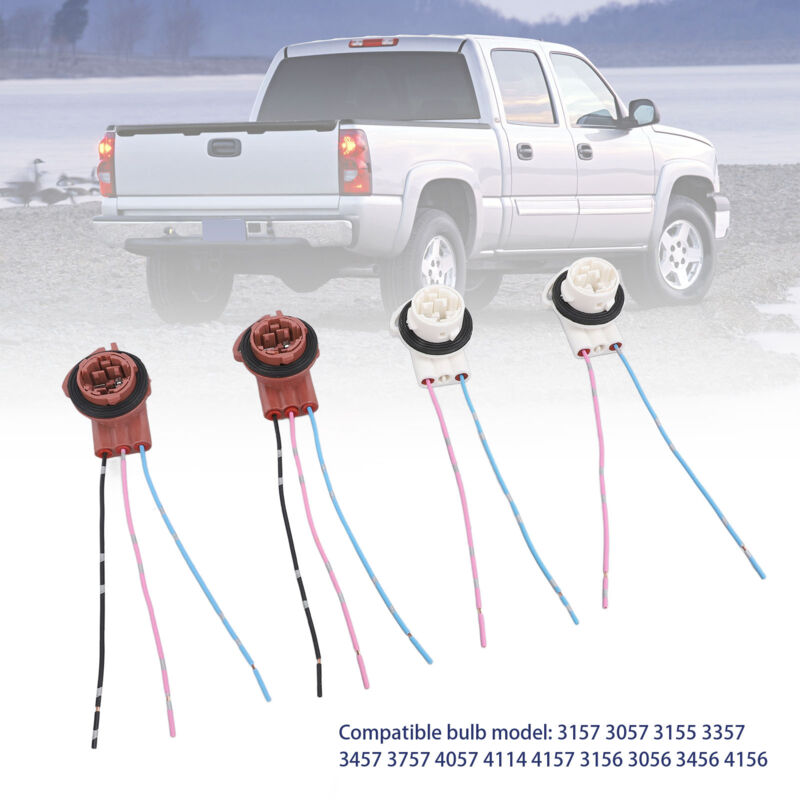Jeu De 4 Douilles De Feux Arrière Dc12-24v 3156/3157 Pour Chevrolet Silverado 1999-2007