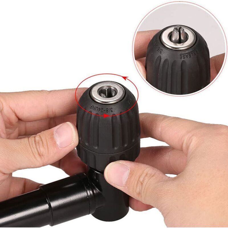 Adaptateur De Mandrin À Angle Droit 90° Auto-serrant, Embout Visseuse Renvoi D'Angle Dégagement Rapide, Pour Forêts Standard 0.8-10mm