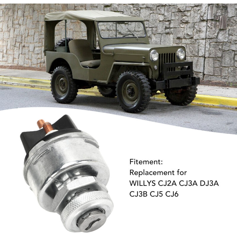 Interrupteur De Contact Avec 2 Clés 942918 Pour Willys Cj2a Cj3a Dj3a Cj3b Cj5 Cj6 - Remplacement Aluminium