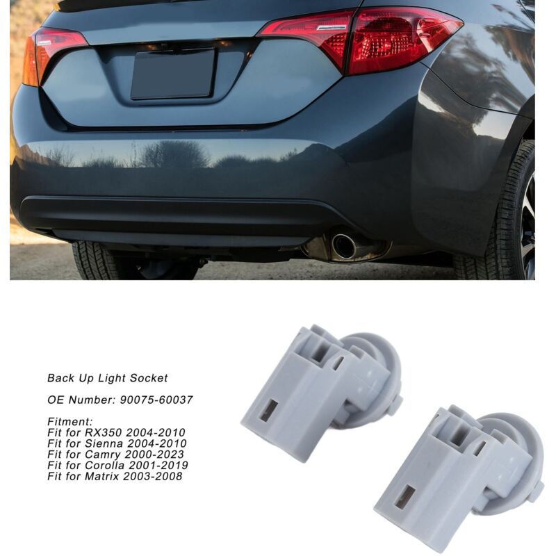 Douilles De Feux De Recul Et Plaque D’immatriculation (lot De 2), Réf. 90075‑60037, Compatible Toyota Corolla 2001‑2019