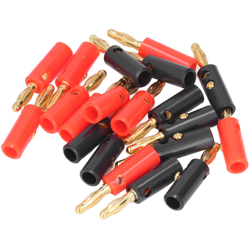 Connecteurs Banana Audio Pour Câble Haut-parleur 4mm - Lot De 20, Vis À Ouverture, Dorés, Pour Ampli Et Voiture