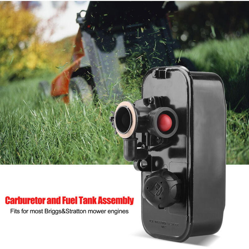 Carburateur Et Réservoir De Carburant Pour Tondeuse Briggs & Stratton - Modèles 498809a 494406 - Ensemble Neuf Noir