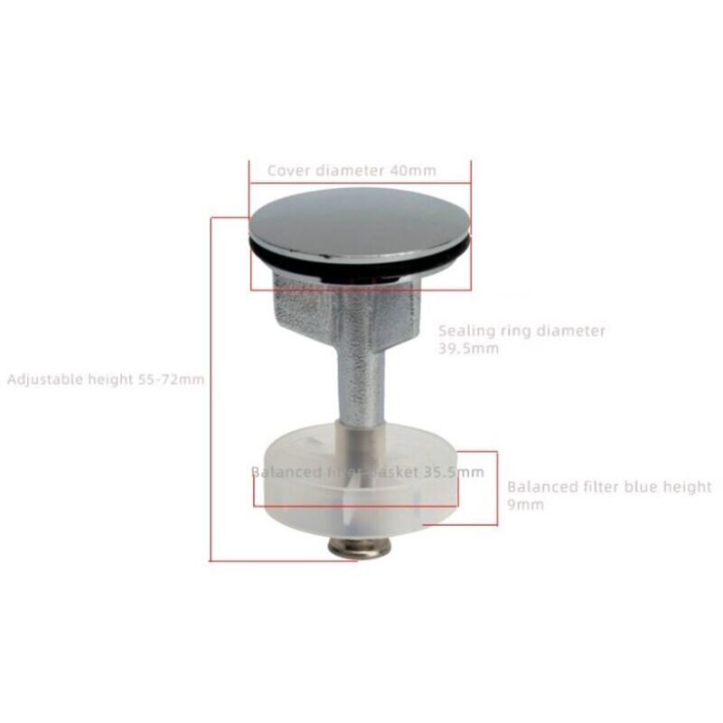 Clapet À Ailettes En Laiton Chromé Pour Bonde De Lavabo Tige De Réglage Universel Accessoire De Plomberie