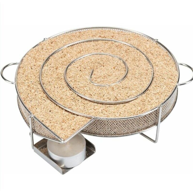 Générateur De Fumée Froid - Fumoir Spirale Avec Support Stabilisateur Pour Grill Gaz/charbon - Pièce Maintal 21x18cm