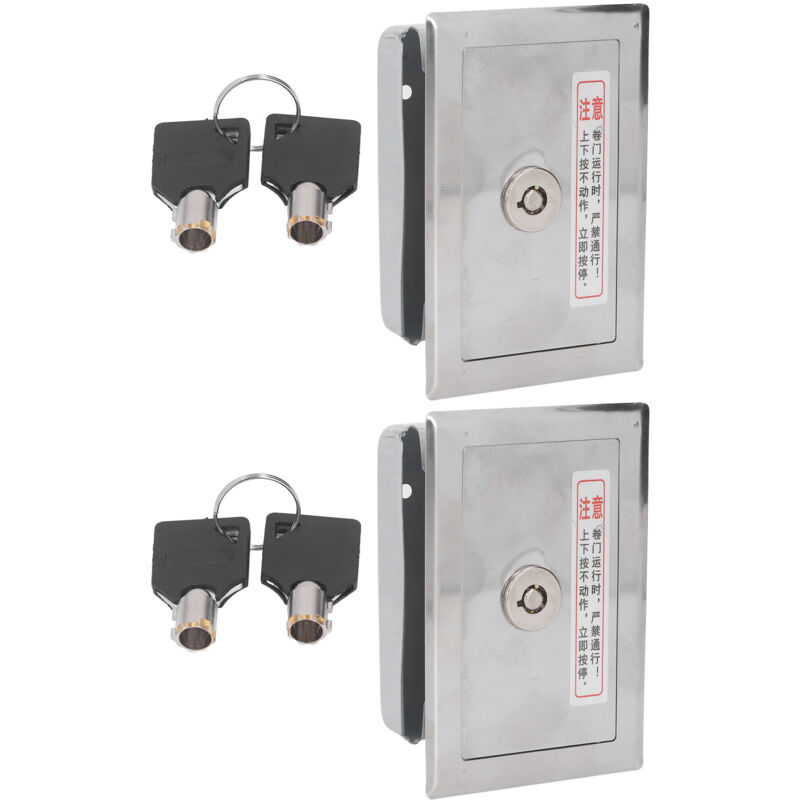 Interrupteur À Clé Universel En Inox 2 Pièces Avec Jeu De Clés - Pour Portes De Garage Et Volet Roulant