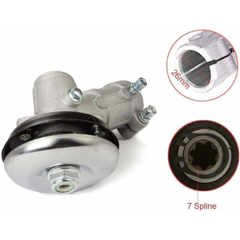 Renvoi D'Angle Pour Débroussailleuse, Tête D'Engrenage Universelle En Alliage D'Aluminium Et Acier - Diamètre 26mm Avec 7 Cannelures, Pour Tondeuse Et Coupe-herbe