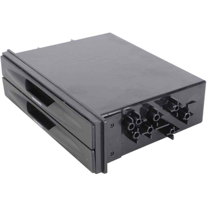 Rangement Auto Boîte 1din Double Couche Avec Porte-gobelet Et Organisateur Multifonction Noir Abs Universel 173x48mm