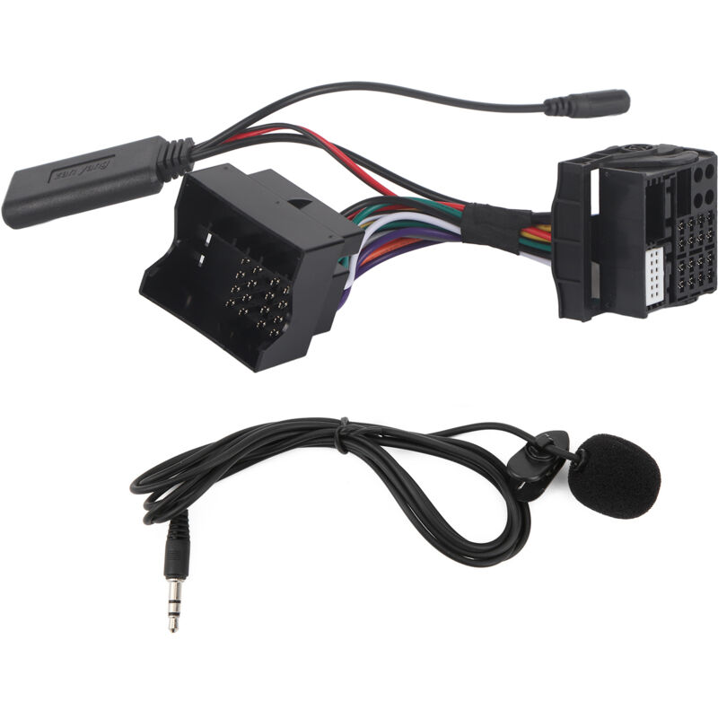 Adaptateur Bluetooth Microphone Pour Auto Avec Câble Aux 150cm - Compatible Rcd 300, Rcd 310, Rcd 510
