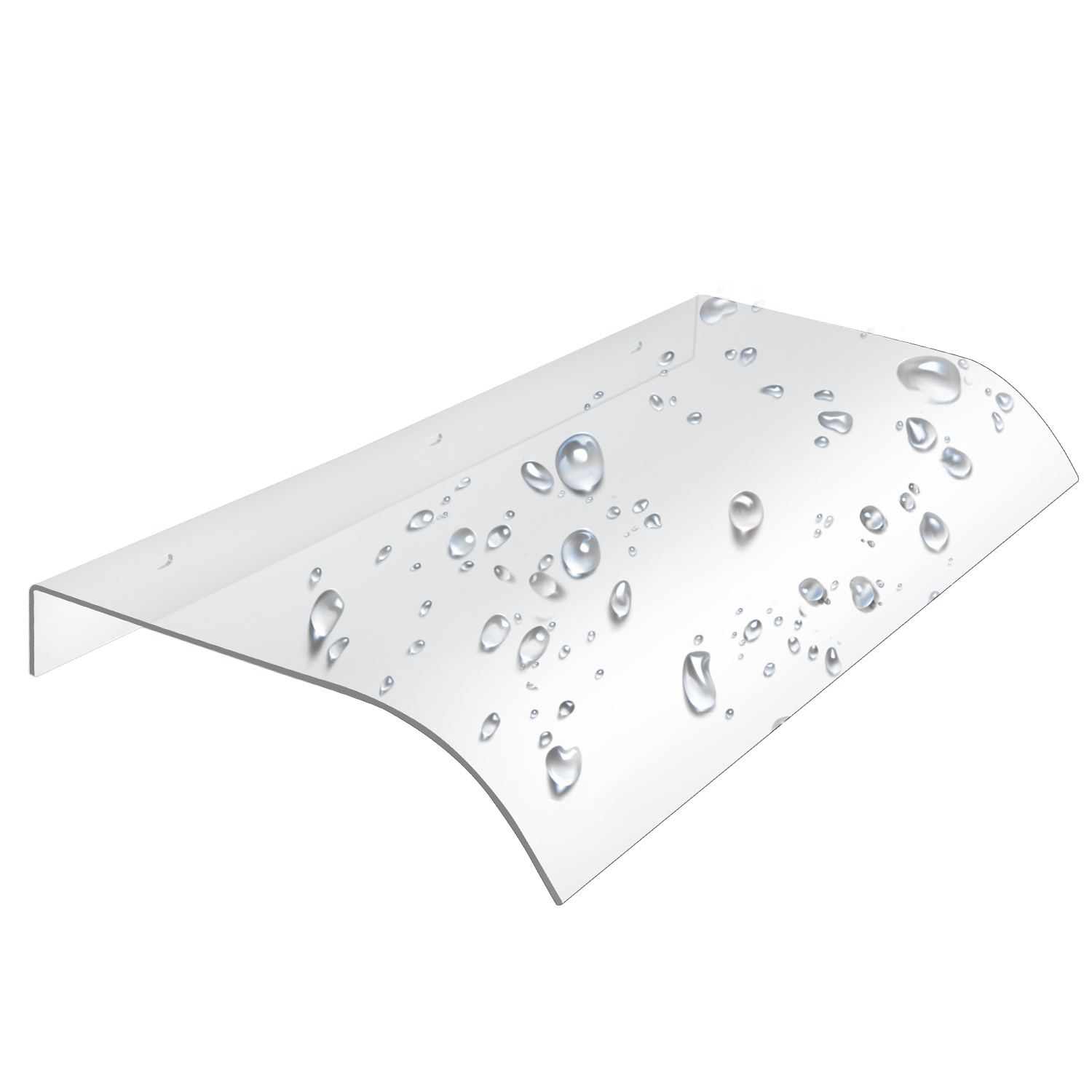 Tolletour Vordach，integrierte Transparente Überdachung Aus Pet, Befestigung An Der Unterkante, 40 × 80 Cm