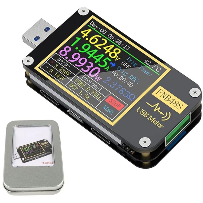 Fnb48 Pd Usb-spannungsprüfer – Usb 3.0 Voltmeter – 4–24 V Gleichspannungs- Und Stromprüfer