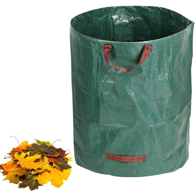 1 X 500-liter-gartenabfallsack (rote Gurte) Laubsack Gartenabfallsack Gartenabfallsäcke Faltbare Grünschnittsäcke