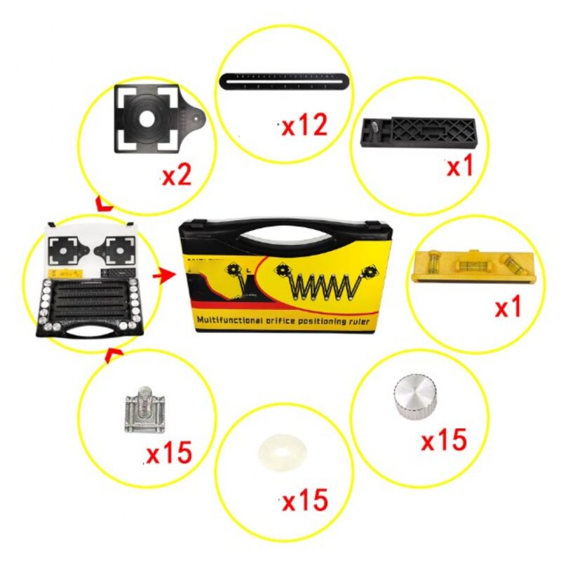 Mehrwinkel-messlineal-set Für Fliesenleger – Schwarzes Winkelwerkzeug – Winkelschablone Aus Aluminiumlegierung – 12 Seitenwerkzeuge – Geeignet Für Holzbearbeitung