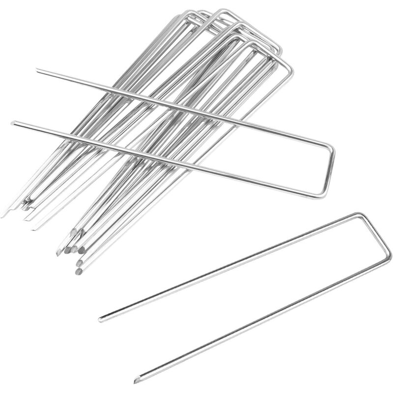10er-packung 15 Cm U-förmige Befestigungsnägel Aus Verzinktem Stahl Für Unkrautvlies