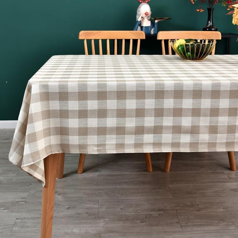 Rechteckige Tischdecke Mit Vichy-karo Aus Baumwollmischgewebe