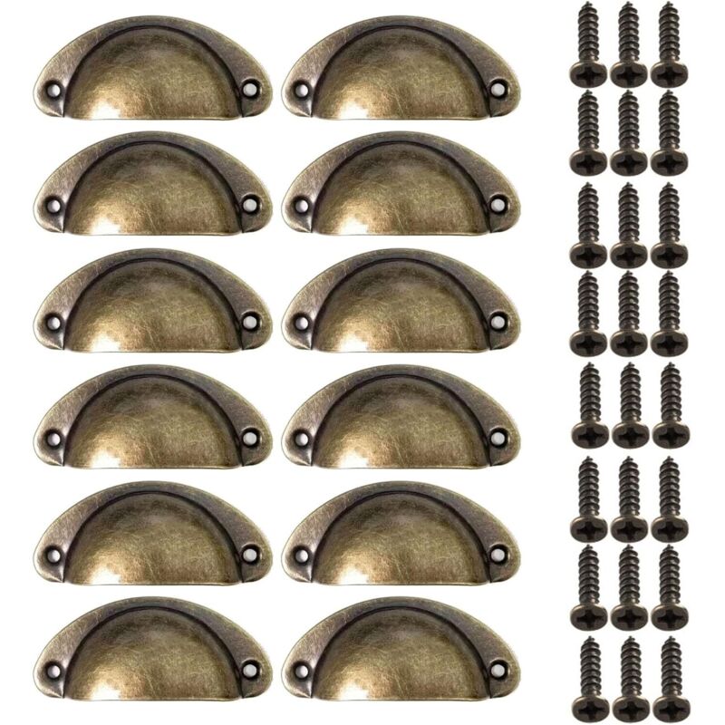 12 Antike Möbelgriffe Aus Bronze