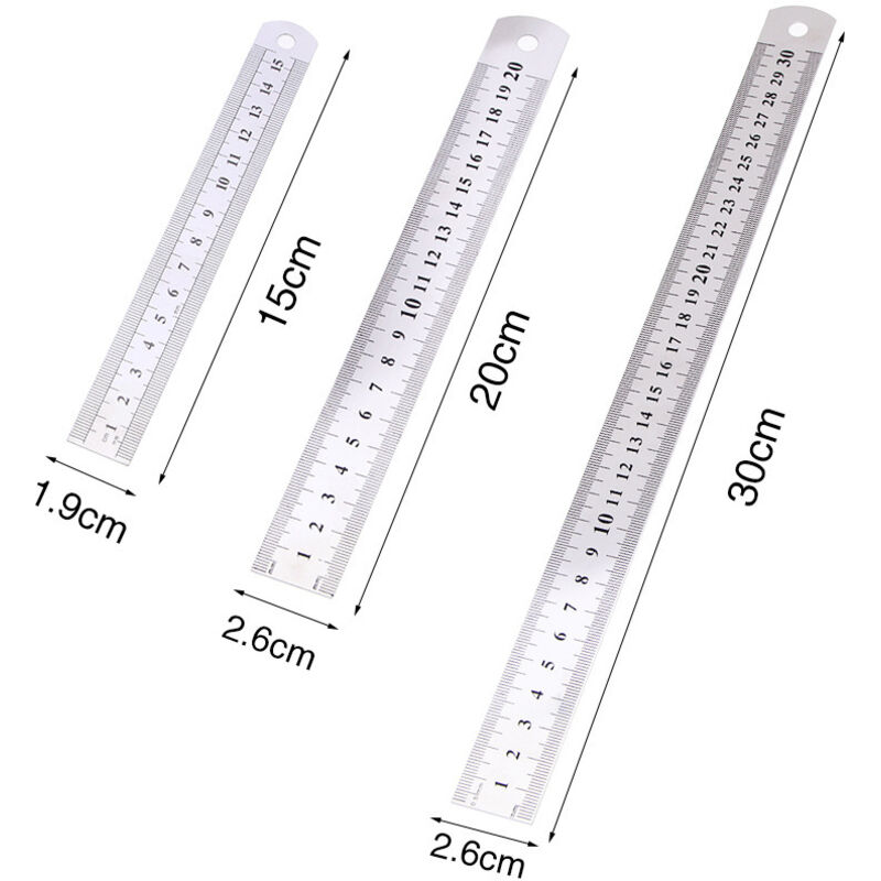 3-teiliges Lineal-set (15 Cm, 20 Cm, 30 Cm) – Werkzeuglineal Für Schüler Und Büro (edelstahllineal)