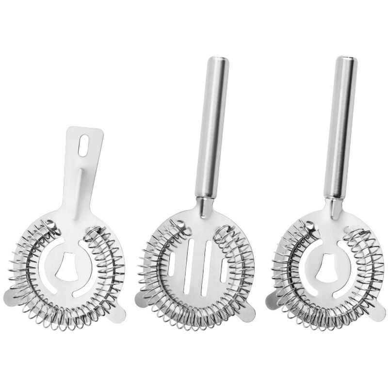 Lot De 3 Passoires À Cocktail Professionnelles Pour Shaker Et Verre À Mélange