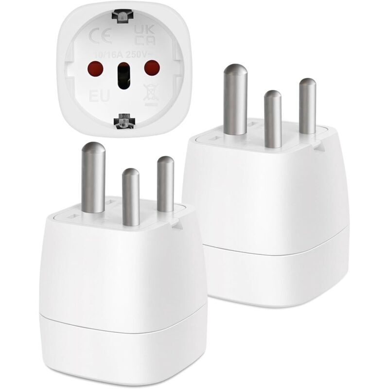 【2 Stück】 Indischer Steckeradapter