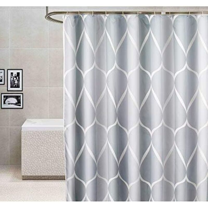 Duschvorhang 200 X 200 Cm, Schimmelresistent, Strapazierfähig, Wasserdicht, Aus Verdicktem Polyestergewebe, Gefüttert, Langer Badvorhang Mit Haken