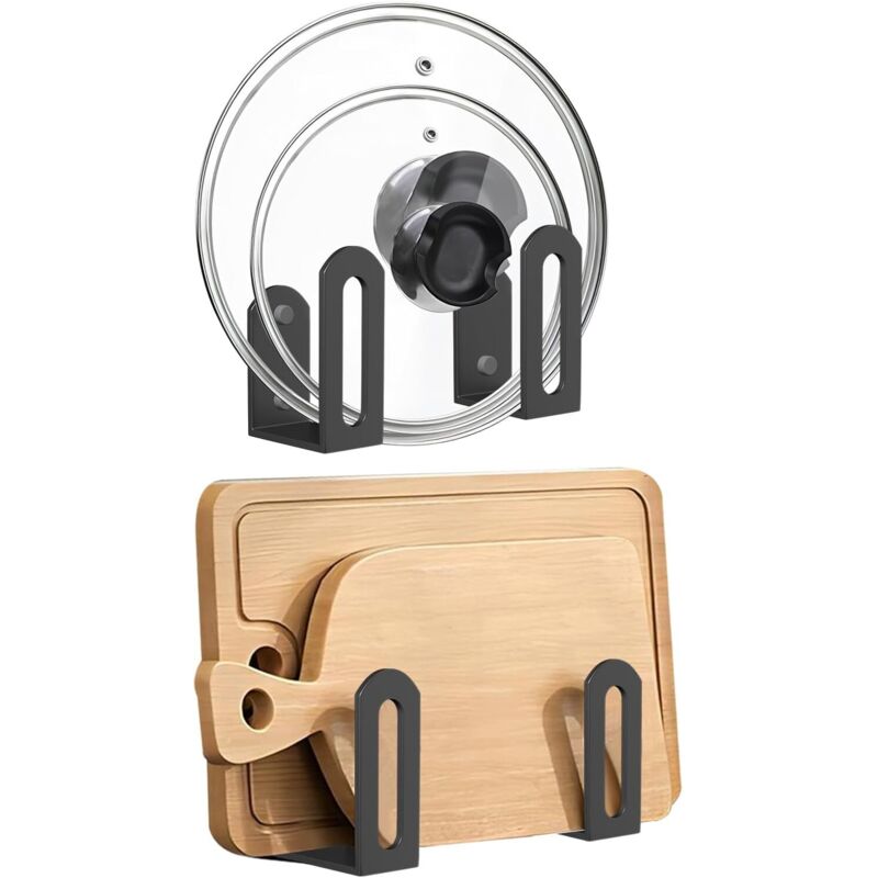 Set Mit 2 Universellen Topfdeckelhaltern Für Schränke – Wandmontierter Topfdeckelhalter – Für Küchen Mit 15 Cm Durchmesser