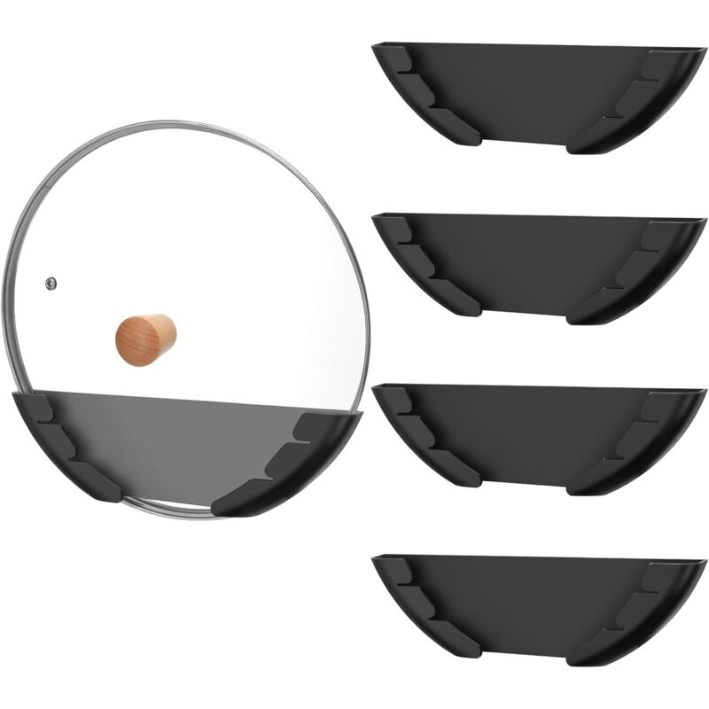 Set Mit 4 Wandmontierten Topfdeckelhaltern