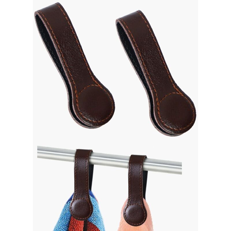 Set Mit 2 Magnetischen Lederclips Für Küchen- Und Badezimmerhandtücher Zur Befestigung An Ofengriffen