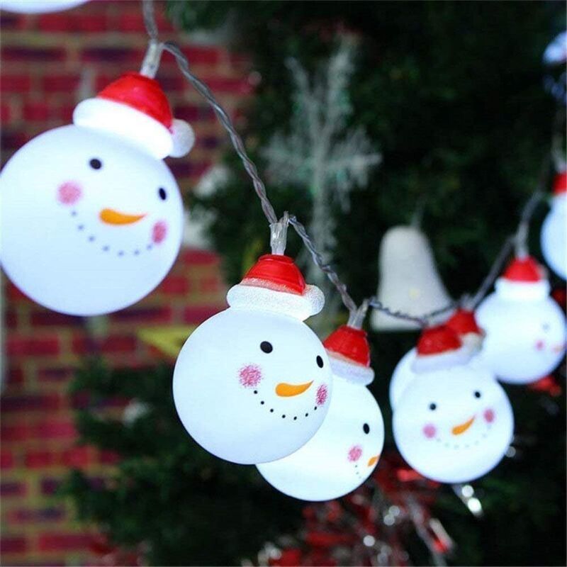 Lichterkette Mit Schneemannmotiv Für Den Außenbereich