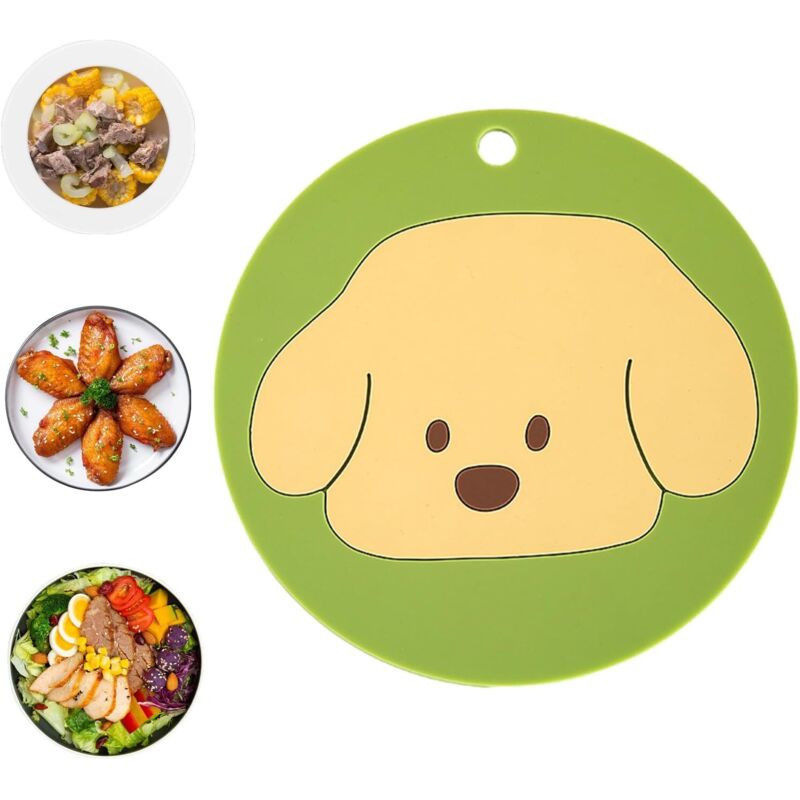 4 Runde Untersetzer Mit Cartoon-motiv, Wärmeisolierend, Saugfähig, Mit Hunde-muster