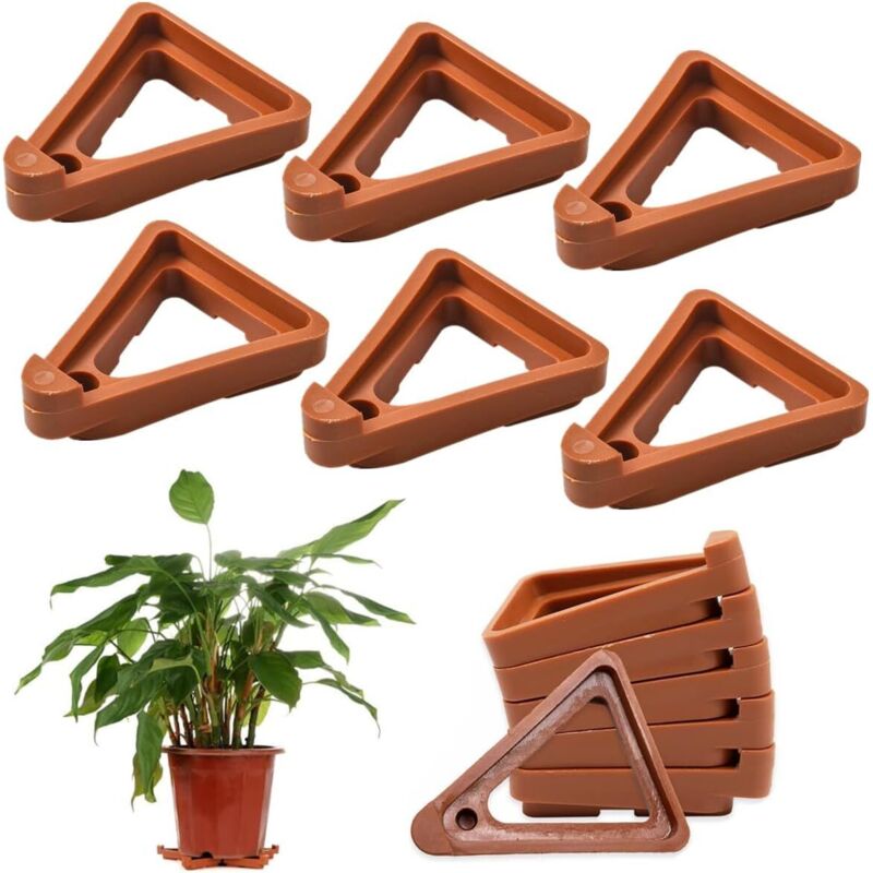 12 Stück Blumentopffüße, Atmungsaktive, Dreieckige, Unsichtbare Kunststoffstützen, Blumentopfstabilisatoren Für Drinnen Und Draußen, Garten, Terrasse, Patio (l)