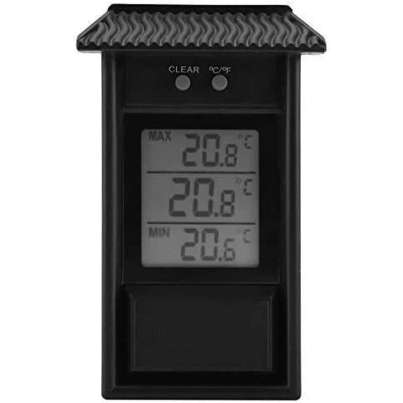 Schwarzes Digitales Thermometer Für Den Innen- Und Außenbereich