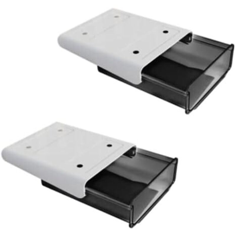 20 X 17 X 7,2 Cm, Set Mit 2 Versteckten Aufbewahrungsboxen Mit Schublade Für Unter Den Schreibtisch – Großes Fassungsvermögen – Selbstklebend – Ideal Für Zuhause