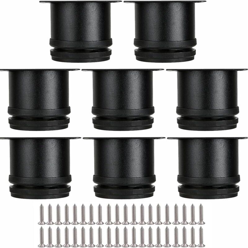 Set Mit 8 Verstellbaren Möbelfüßen, Schwarz