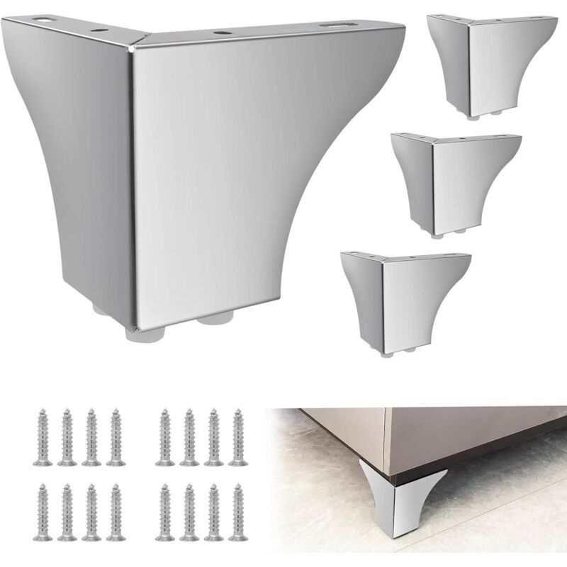 Set Mit 4 Sofabeinen Aus Metall, 10 Cm