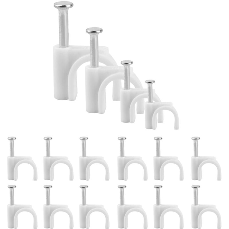 Packung Mit 400 Weißen, Runden Kabelclips – Kabelmanagement-clips – Wandclips Für Kabel – 4 Mm