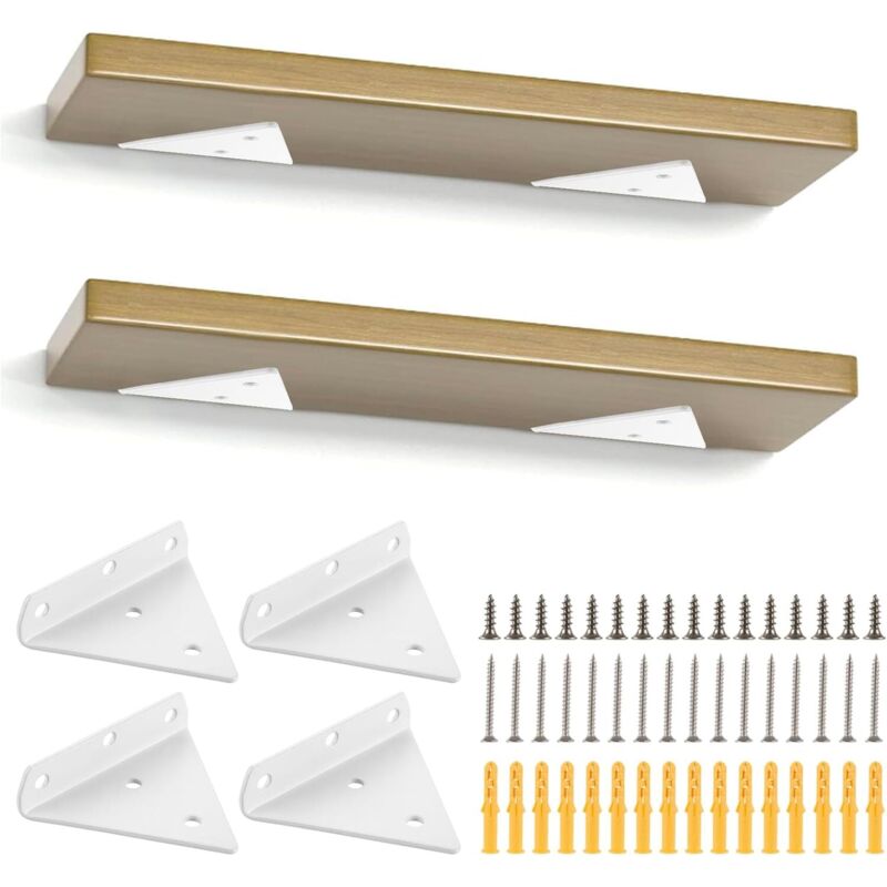 Set Mit 4 Weißen Dreieckigen Regalträgern