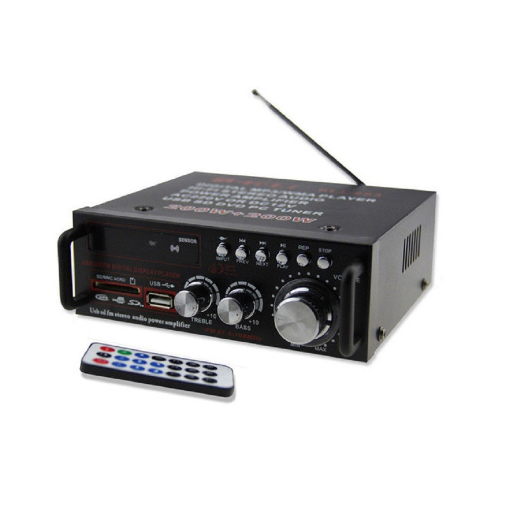 Trade Shop Traesio - Trade Shop - Verstärker Blj-253 Mini Usb Sd Fm Audio Stereo Auto Motorrad Mp3 Hallo-fi 12v Lautsprecher -