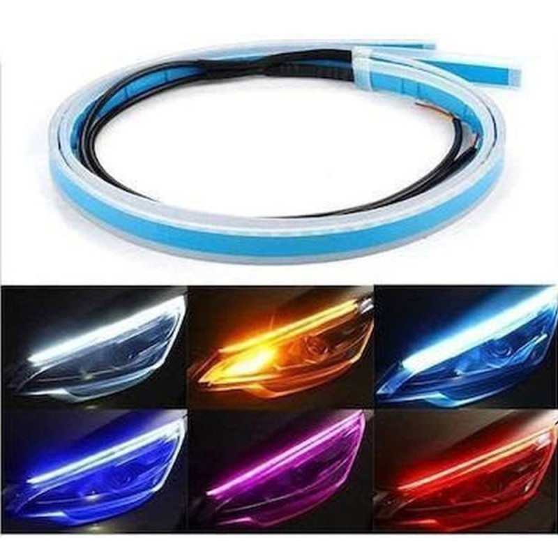 Trade Shop - Copy Of Selbstklebende Led-beleuchtungsstreifen Rot Gelb Weiss 1,5 Mt Auto Q-led2800 -