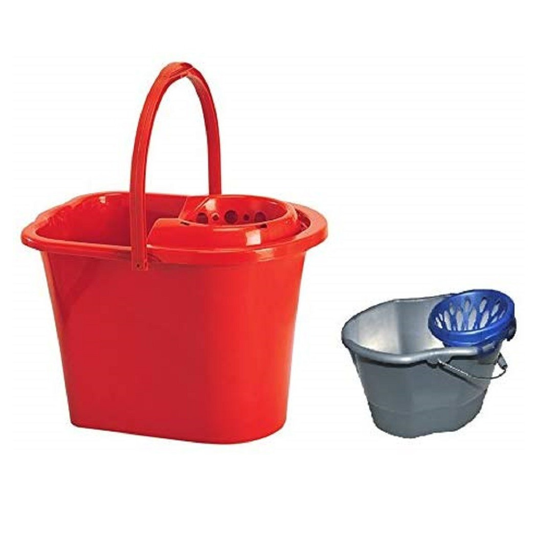 Trade Shop Traesio - Trade Shop - Ovaler Bodenreinigungseimer Mit Abnehmbarer Presse, 15 L, Mopp -