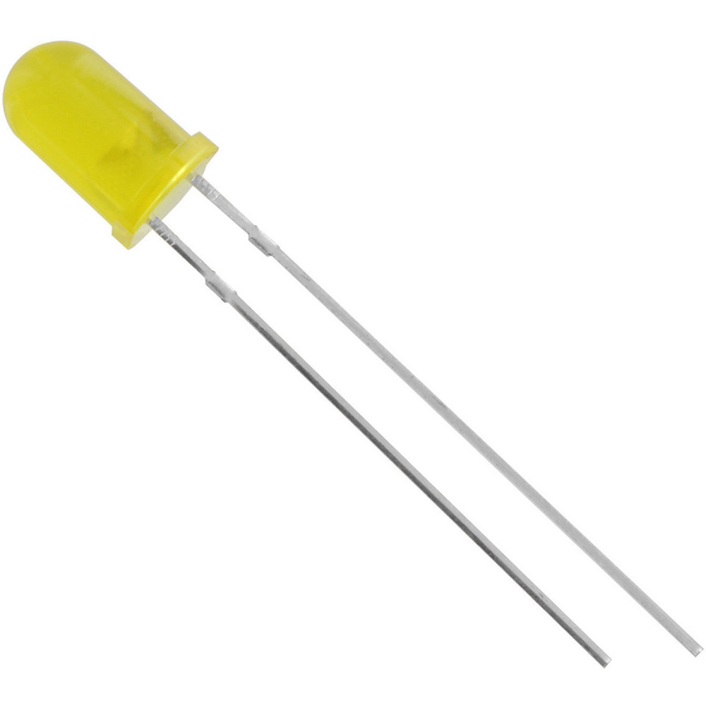 1573743 Led Bedrahtet Gelb Rund 5 Mm 130 Mcd 50 ° 20 Ma 2.1 V - Tru Components