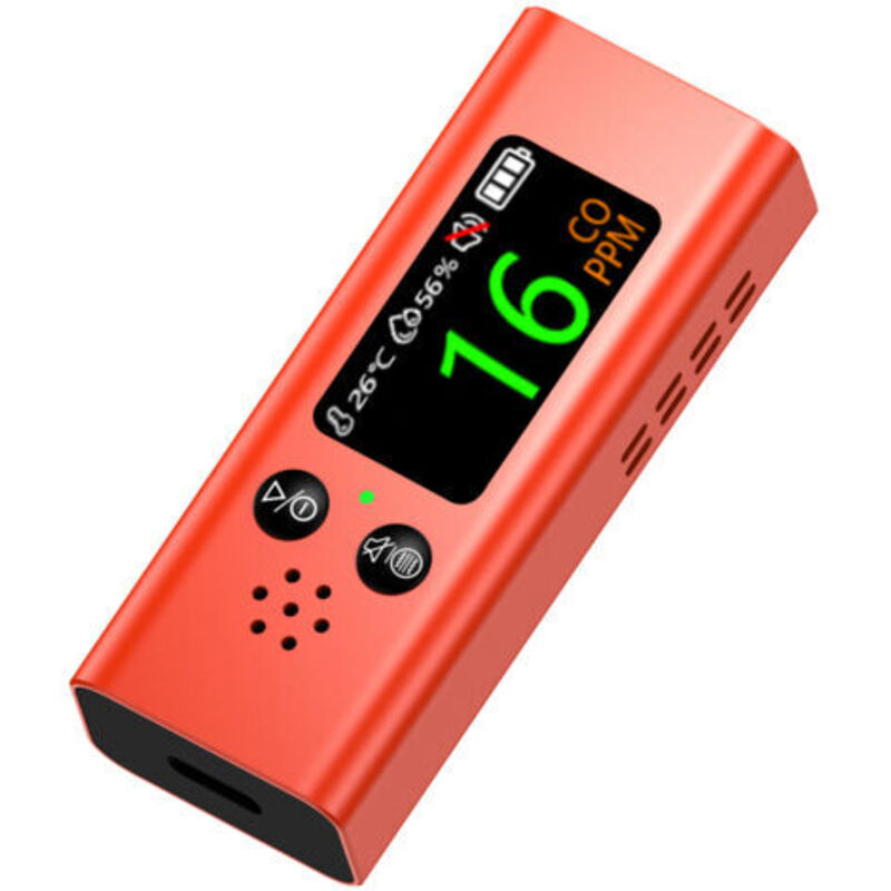 Testeur Qualité D’air 3 En 1 Multifonction, Détecteur Monoxyde De Carbone Température Humidité, Écran Tft 0,96 Pouce, Interface De Charge Type-c,de Dyk.trywise