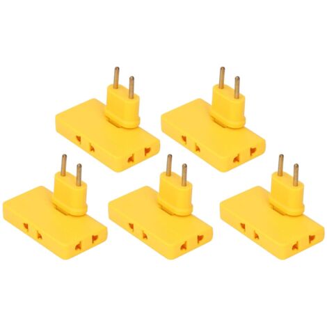 Stück Kabelloser Eu-steckeradapter, 180°-verlängerung, 1 Auf 3 Eu-stecker, 110–250 V, Gelb