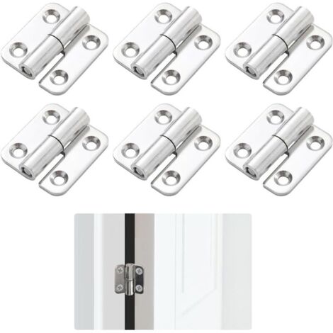 6 Abnehmbare Scharniere, Robuste Türscharniere, 37 X 34 Mm Edelstahlscharniere, Abnehmbare Türscharniere Mit Linksgewindeleiste, Kleine Scharniere Für Innen- Und Außentüren