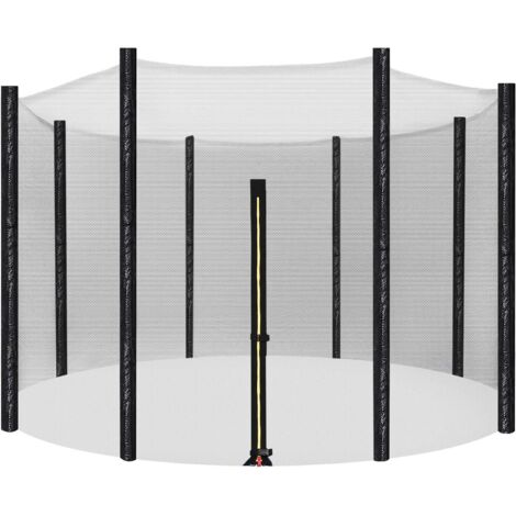 – Sicherheitsnetz Für 3,66 M Trampolin – Höhe 160 Cm – 8 Stangen – Dichtes Pe-netzgewebe (120 G/m²) – Einfache Montage Mit Reißverschlüssen