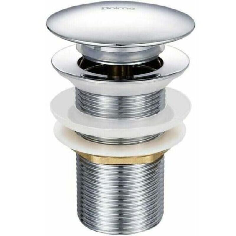 Ulisem – Pop-up-waschtischablauf Ohne Überlauf – Verchromtes Messing – Durchmesser 66 Mm – Höhe 78 Mm – Druckknopfsystem Für Einfaches Entleeren