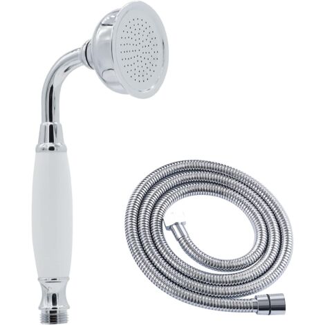 Vintage-handbrause Aus Chrom Mit 150 Cm Langem, Flexiblem Hochleistungsschlauch, Ersatz Für Antike Duschköpfe Ohne Halterung, Runde Messing-telefonform Im Retro-stil