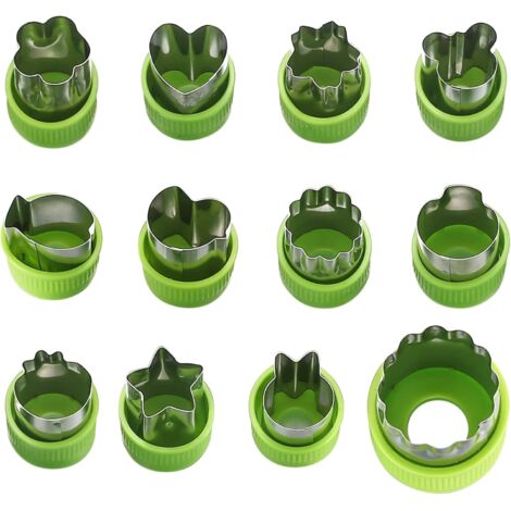 Gemüseschneider-set, 12-teiliges Set In Tierform, Mini-obst- Und Gemüseschneider-set Aus Edelstahl Mit Wellenausstecher Zum Backen Und Für Nahrungsergänzungsmittel Für Kinder