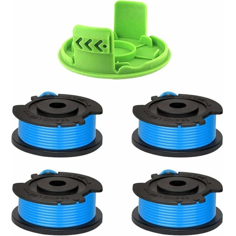 Greenworks G24lt Trimmerfadenspule, 4,9 M Lang, 1,65 Mm Durchmesser, Für Greenworks 24v Trimmer G24ltk2, G24lt30m, G24lt30mk2 (4 Spulen + 1 Kappe) H764
