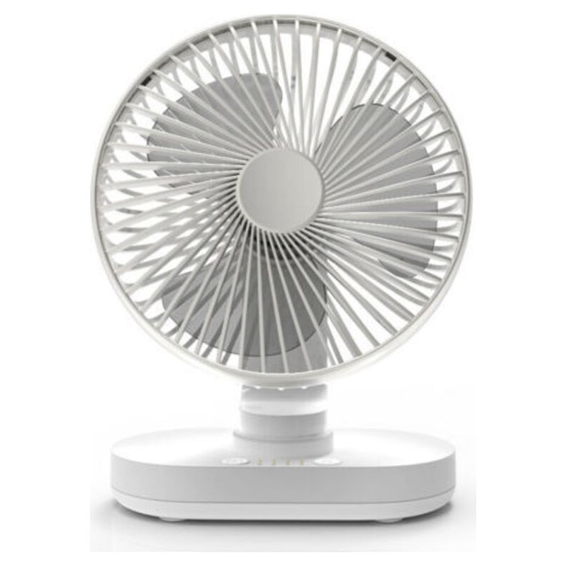 Tischventilator, Selbstoszillierend, Akkubetrieben, Leise, 16,5 Cm, 4 Geschwindigkeitsstufen, Tischkühlung, 4000 Mah Usb-akku, Silber