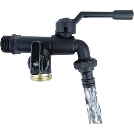 Wasserhahnanschluss, Kupfer-außenwasserhahn, 1/2"-doppelauslaufhahn – Hochleistungs-schlauchverteiler, Doppelkopf, 6-punkt-t-stück